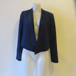 WHITE HOUSE BLACK MARKET CROPPED NAVY BLAZER SZ 6*
